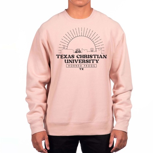 Pink TCU Horned Frogs Premium Heavyweight Pullover Sweatshirt for Men, Official University Fan Shirt