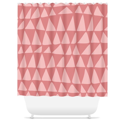 Pink Triangle Mid Century Modern Shower Curtain - Extra Long for Contemporary Bath Decor - Image 3