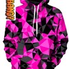 Pink and Black Geo Unisex Geometric All Over Print 3D Hoodie with Design