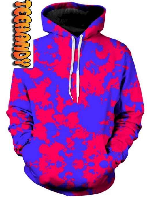 Pink and Violet Paint Splatter Unisex Paint Splatter All Over Print 3D Hoodie with Design
