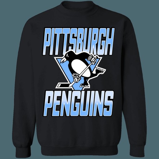 Pittsburgh Penguins Baby Blue Vintage NHL Sweatshirt Hoodie T-Shirt - Perfect for Hockey Fans - Image 3
