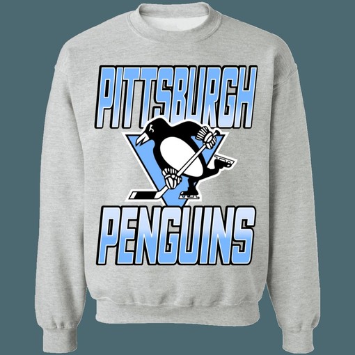 Pittsburgh Penguins Baby Blue Vintage NHL Sweatshirt Hoodie T-Shirt - Perfect for Hockey Fans - Image 4