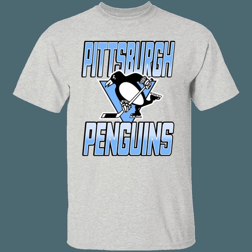 Pittsburgh Penguins Baby Blue Vintage NHL T-Shirt Sweatshirt Hoodie - Ideal for Fans - Image 4