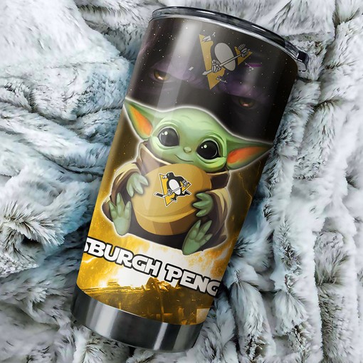 Pittsburgh Penguins Fans Need This Baby Yoda NHL Tumbler with NHL Logo Tumbler