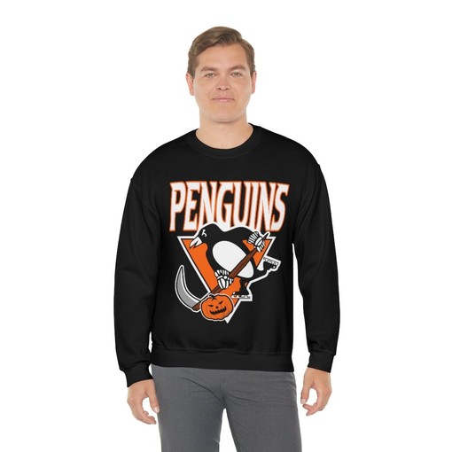Pittsburgh Penguins Halloween Retro NHL Sweatshirt Hoodie T-Shirt - Essential for Hockey Lovers - Image 4