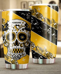 Pittsburgh Penguins NHL Tumbler Game Days Skull Design Tumbler for NHL Fans, Perfect for Personalized Tumblers