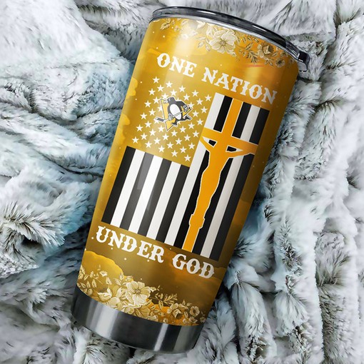 Pittsburgh Penguins NHL Tumbler - One Nation Under God Patriotic Tumbler for True Fans - G Fanatics