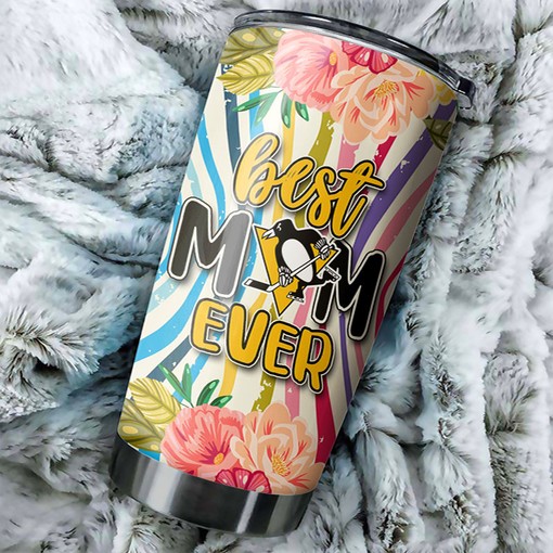 Pittsburgh Penguins NHL Tumbler with Flower Design for Hockey Moms - G Fanatics