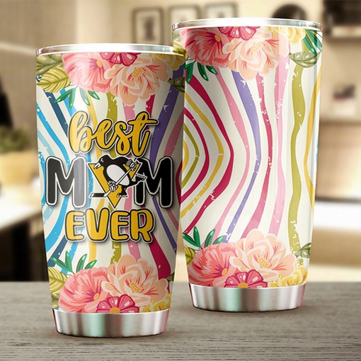 Pittsburgh Penguins NHL Tumbler with Flower Design for Hockey Moms - G Fanatics - Image 2