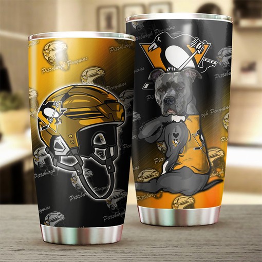 Pittsburgh Penguins NHL Tumbler with Funny Dog Design - Perfect for Sports Fans