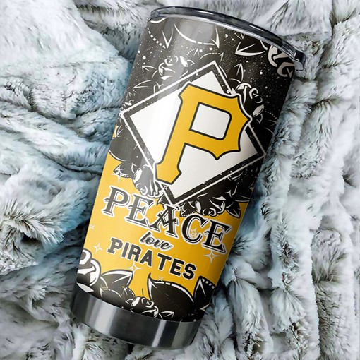 Pittsburgh Pirates Harmony Peace Love MLB Tumbler with a Message and MLB Design