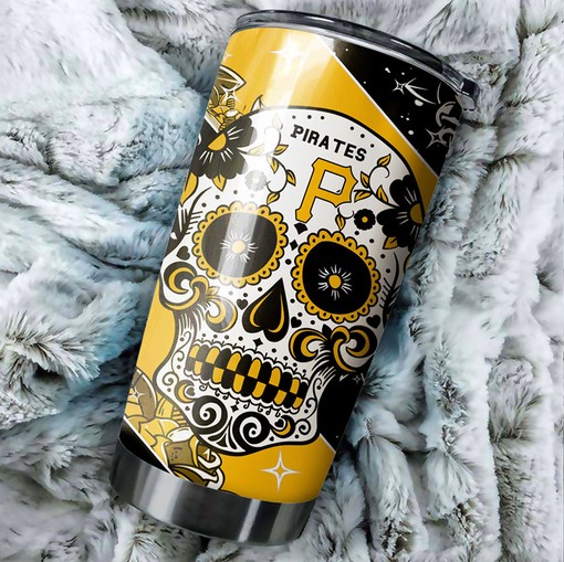 Pittsburgh Pirates MLB Tumbler with Edgy Skull Design for Baseball Lovers and MLB Logo - Image 2