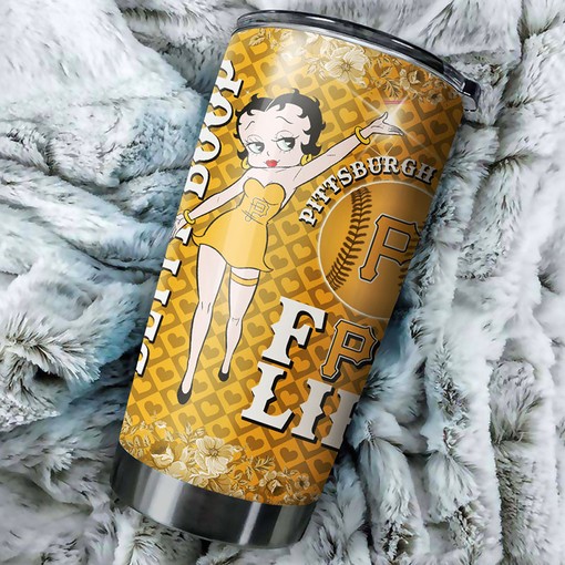 Pittsburgh Pirates MLB Tumbler with Iconic Betty Boop Design and Top-Quality MLB Logo