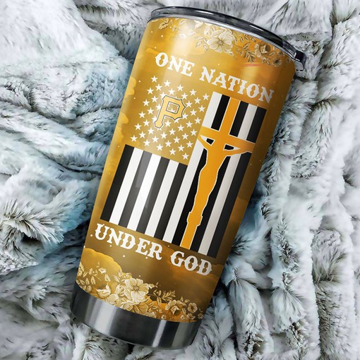 Pittsburgh Pirates MLB Tumbler with One Nation Under God Design - Perfect Tumbler for Pirates Fans