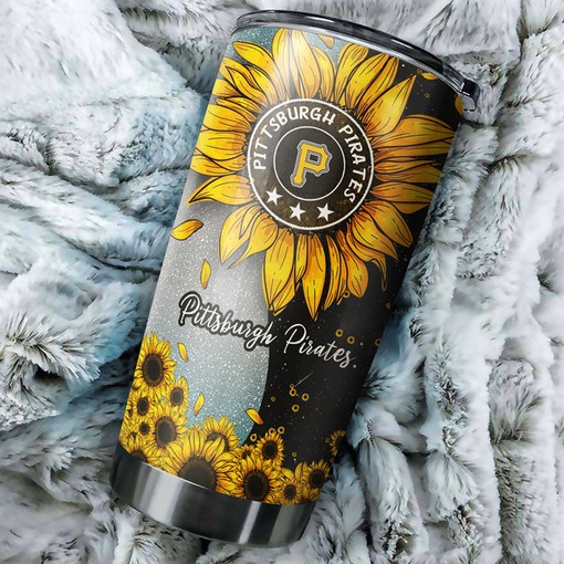 Pittsburgh Pirates MLB Tumbler with Sunflower Sunshine Design and Custom MLB Logo