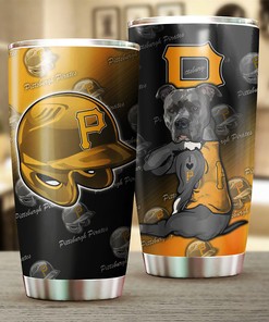 Pittsburgh Pirates Witty Dog Design MLB Tumbler with Personalized Engraving