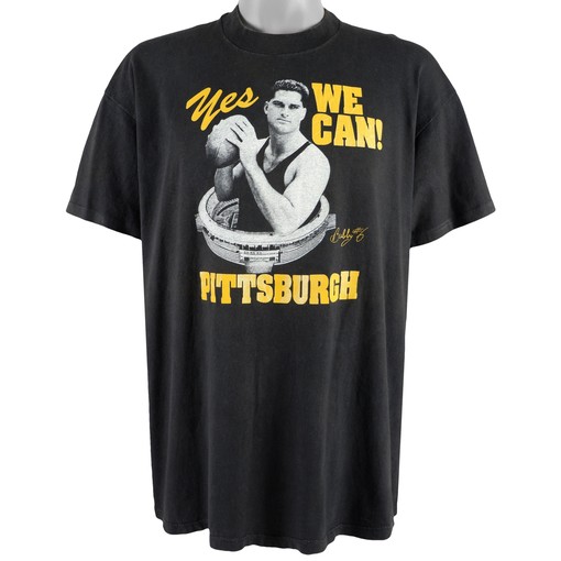 Pittsburgh Steelers 1990s Vintage Spell-Out T-Shirt and Hoodie Sweatshirt - Gifts for Fans