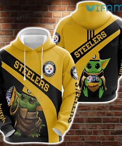 Pittsburgh Steelers Baby Yoda 3D Hoodie with All-Over Prints and Graphics for Football Enthusiasts