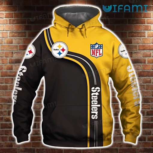 Pittsburgh Steelers Classic Logo 3D Hoodie with Custom Prints for NFL Fans