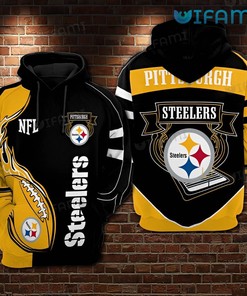 Pittsburgh Steelers Football Yellow Logo 3D Hoodie with All-Over Prints and Graphics for NFL Fans