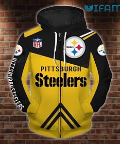 Pittsburgh Steelers Full-Zip Hoodie 3D Color Block with NFL Logo for Fans