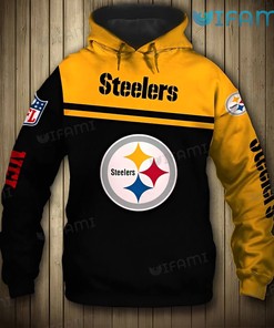 Pittsburgh Steelers Gold Black 3D Hoodie with All-Over Prints for NFL Fans