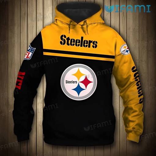 Pittsburgh Steelers Gold Black 3D Hoodie with All-Over Prints for NFL Fans
