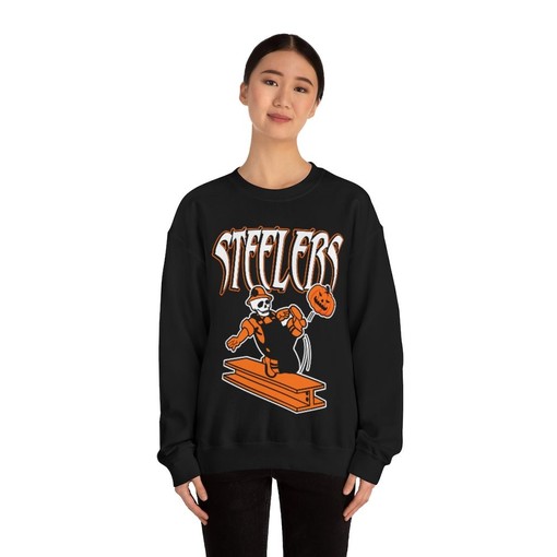 Pittsburgh Steelers HALLOWEEN Retro NFL Crewneck Hoodie Shirt for Fans - Image 2