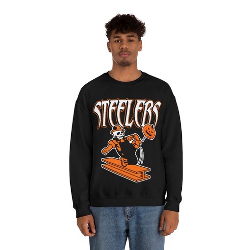 Pittsburgh Steelers HALLOWEEN Retro NFL Crewneck Hoodie Shirt for Fans - Image 3