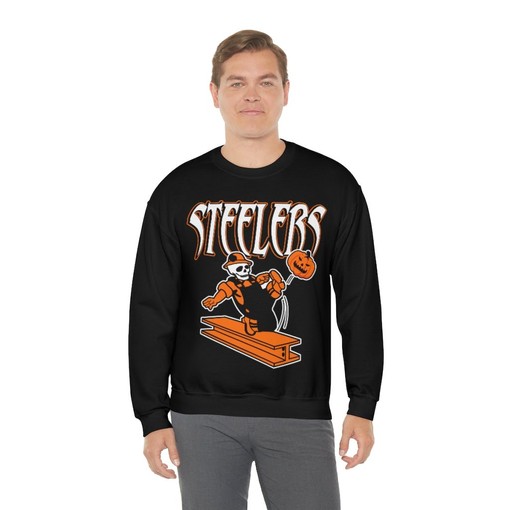 Pittsburgh Steelers HALLOWEEN Retro NFL Crewneck Hoodie Shirt for Fans - Image 4