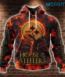 Pittsburgh Steelers House of the Steelers Hoodie - 3D All Over Print Dragon Design