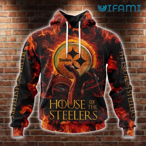 Pittsburgh Steelers House of the Steelers Hoodie - 3D All Over Print Dragon Design