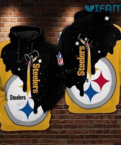 Pittsburgh Steelers Melting Pattern Logo 3D Hoodie with Custom Prints for Fans
