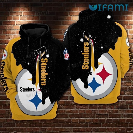 Pittsburgh Steelers Melting Pattern Logo 3D Hoodie with Custom Prints for Fans