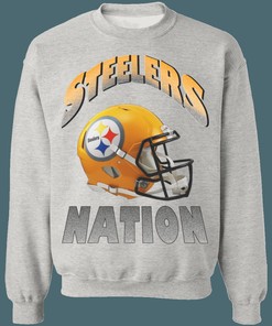 Pittsburgh Steelers STEELER NATION Retro NFL Tee Sweatshirt Hoodie for Fans
