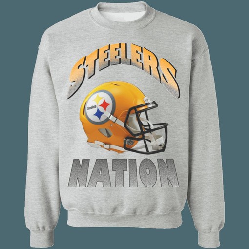 Pittsburgh Steelers STEELER NATION Retro NFL Tee Sweatshirt Hoodie for Fans - Image 3