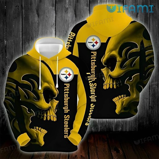 Pittsburgh Steelers Skull Open Mouth All Over Print Hoodie with Cool Graphics