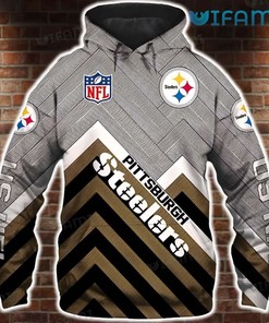 Pittsburgh Steelers Stripe Pattern Logo 3D Hoodie with Custom Prints for NFL Fans