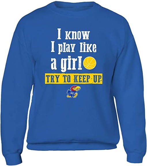 Play Like A Girl Basketball Team Kansas Jayhawks Shirt - NCAA Shirts for Women - Image 2