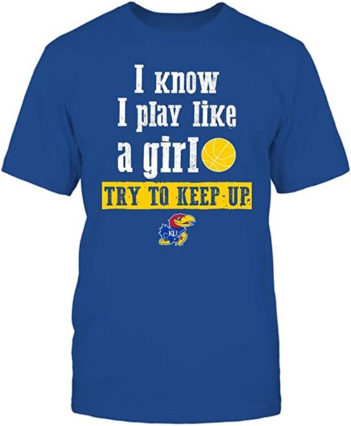 Play Like A Girl Basketball Team Kansas Jayhawks Shirt - NCAA Shirts for Women - Image 3