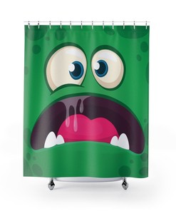 Playful Kids Monster Face Shower Curtain - Fun for Children's Bathrooms
