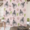 Playful Pink Octopus Nautical Shower Curtain with Optional Bath Set