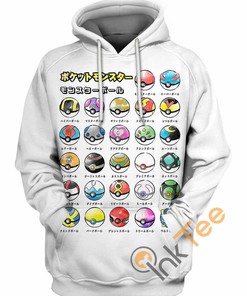 Pokemon Type of Pokeballs All Over Print Custom Hoodie