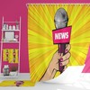 Pop Art News Vintage Inspired Shower Curtain, Retro Bathroom Accessory for a Unique Bathroom Decor