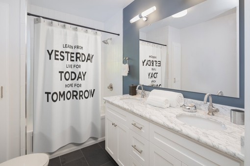 Positive Thinking Learn from Yesterday Live for Today Shower Curtain for Inspirational Bathroom Decor - Image 2
