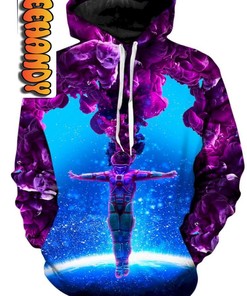 Possessed Astronaut Cosmic All Over Print 3D Hoodie with Design