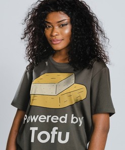 Powered by Tofu Funny Unisex Shirt, Tofu Shirts, Team Herbivore T-Shirt, Vegan Shirt, Vegetarian Tee Movie Fans Gifts