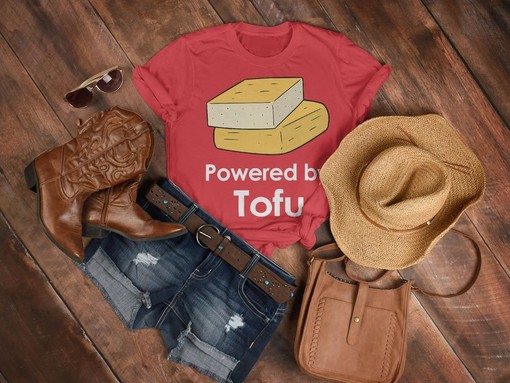 Powered by Tofu Funny Unisex Shirt, Tofu Shirts, Team Herbivore T-Shirt, Vegan Shirt, Vegetarian Tee Movie Fans Gifts - Image 3