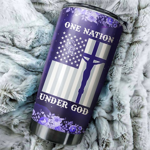 Powerful Colorado Rockies MLB Tumbler with Patriotic Design for Baseball Fans