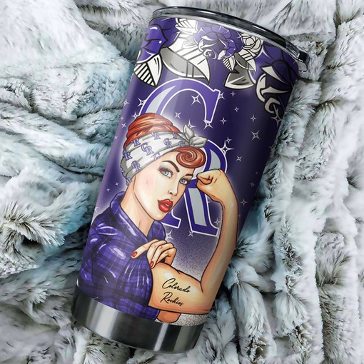 Powerful and Personalized Colorado Rockies MLB Tumbler for Strong Best Mom Ever - Image 2